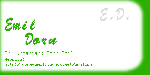 emil dorn business card